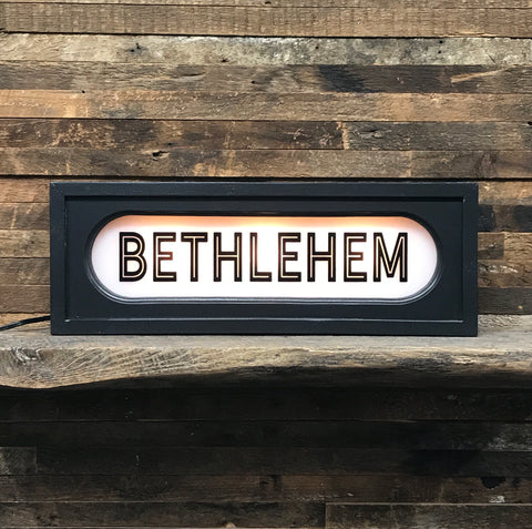 Bethlehem Light Box Sign Wall Art