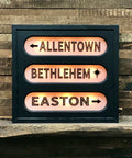 Allentown, Bethlehem, Easton Boxed Lighted Sign Wall Art