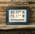 Bethlehem Coordinates Light Box Sign Wall Art