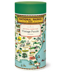 Cavallini National Parks Map Vintage 1000 Piece Jigsaw Puzzle + Best Puzzle + Family Time + Vintage Style + Rainy Day Activities