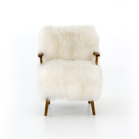 Ashland Armchair-Mongolia Cream Fur/Drifted Oak Furniture