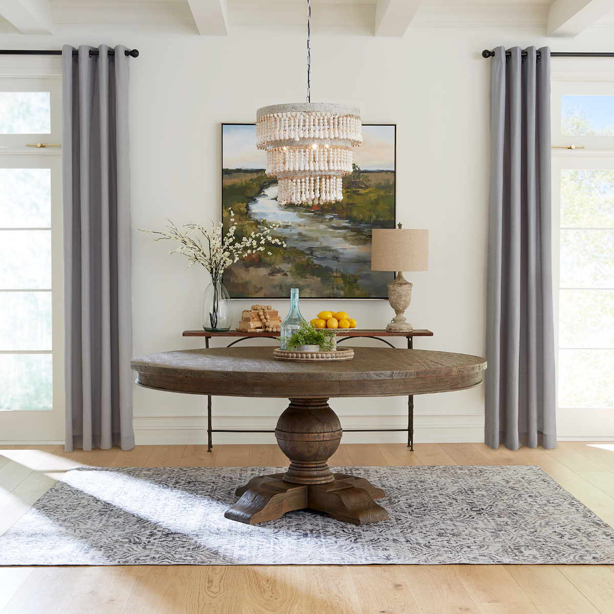 Pottery barn round outlet dining room table