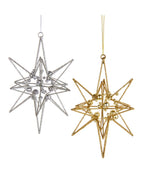 Geometric Star Ornament, Silver + Gold