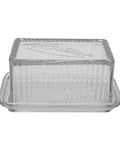 Vintage Style Pressed Glass Butter Dish