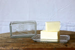 Vintage Style Pressed Glass Butter Dish