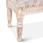 Marrakesh 39" Woven Upholstered Accent Bench Leg Detail