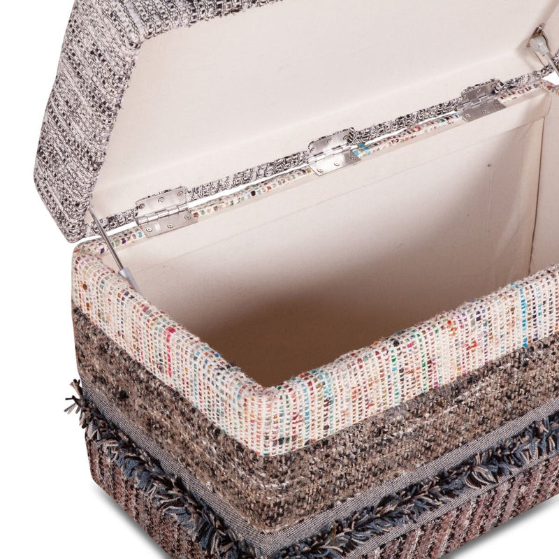 Marrakesh Upholstered Storage Bench Fluffy Black