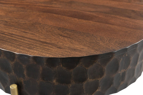 Santa Cruz 24" Two-Toned Round Side Table Top Detail