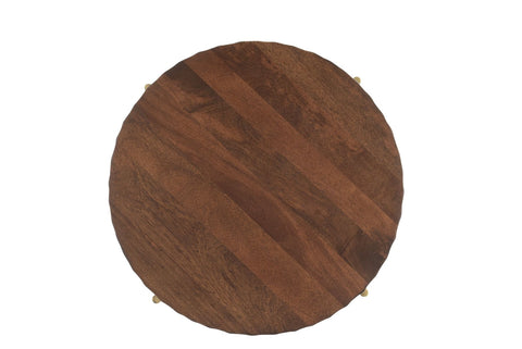 Santa Cruz 24" Two-Toned Round Side Table Top Overview