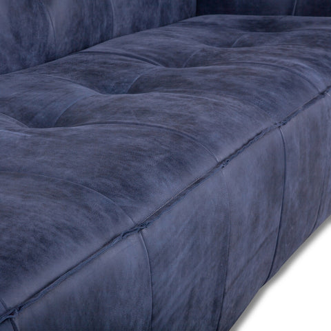 Milano Blue Leather Sofa