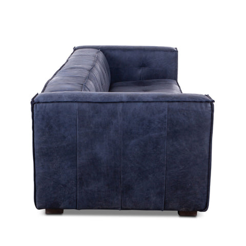 Milano Blue Leather Sofa