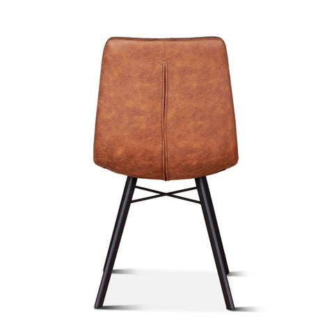 Sam Dining Chair Trapper Brown Vegan Leather Upholstery