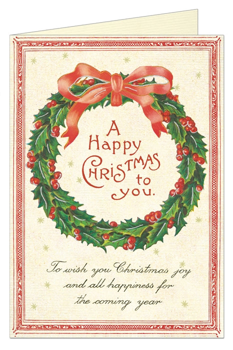 Cavallini Christmas Wreath Greeting Card