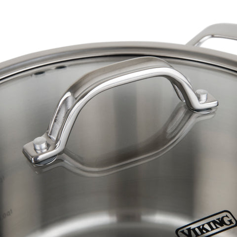 Viking Contemporary 3-Ply Mirror Stainless Steel 3.4-Quart Soup Pot with Lid