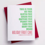 Gluten Free Holiday Fruit Cake Letterpress Greeting Card