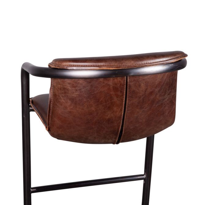 Nisky Leather Bar Chair Geisha Brown