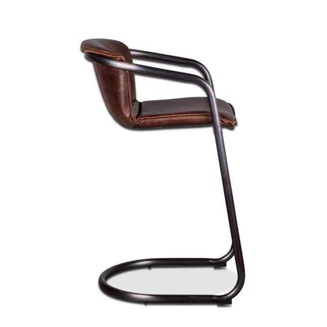 Nisky Leather Bar Chair Geisha Brown