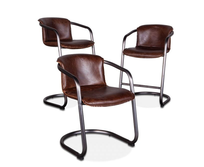 Nisky Leather Bar Chair Geisha Brown