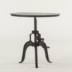 Adjustable Height Dining Table Industrial Crank Teak Bar Pub Table