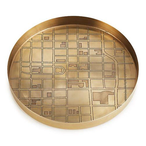 Map Tray Small, Antique Brass