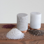 Marble Salt + Pepper Shakers Spice Storage