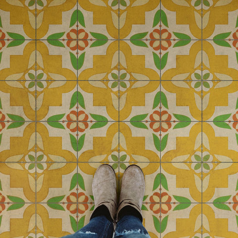 Pattern 33 "Bright And Early" Vinyl Floorcloth - Spicher & Co.