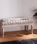 Marrakesh 39" Woven Upholstered Accent Bench Bohemian Style
