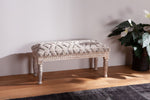 Marrakesh 39" Woven Upholstered Accent Bench Bohemian Style