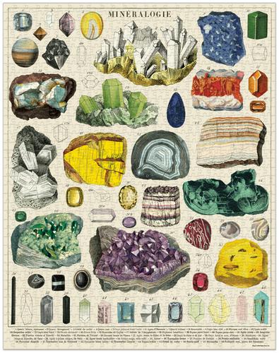 Cavallini Mineralogy Vintage 1000 Piece Jigsaw Puzzle + Best Puzzle + Family Time + Vintage Style + Rainy Day Activities