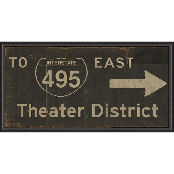 Theater District Vintage Road Sign