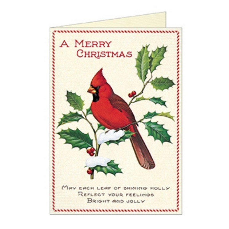 Cavallini Christmas Cardinal Greeting Card