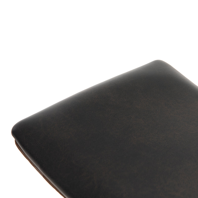 Union Saddle Counter Stool-Distressed Black Vegan Leather