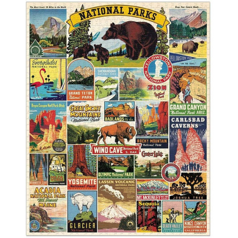 Cavallini National Parks Vintage Jigsaw Puzzle 1000 pieces