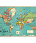 Bacon's Standard Map Of The World Vintage Style Poster