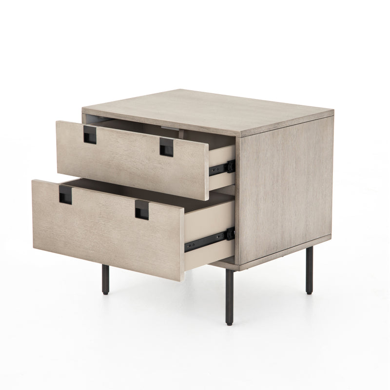 Carly 2 Drawer Nightstand-Grey Wash