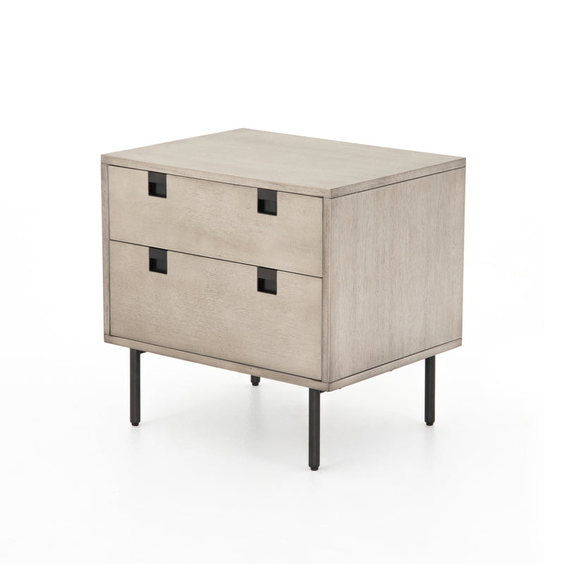 Carly 2 Drawer Nightstand-Grey Wash