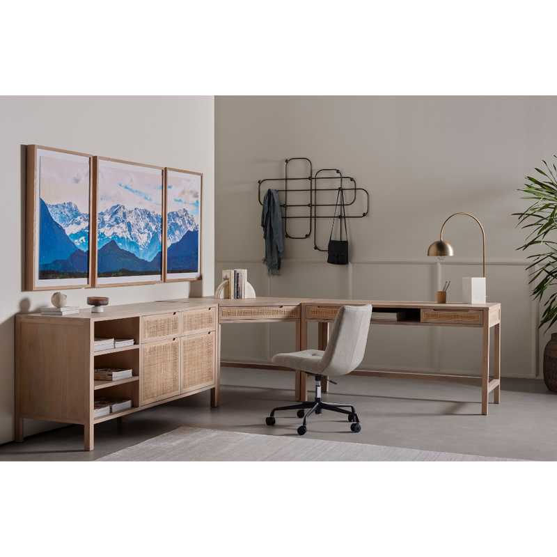 Clarita Modular Corner Desk-White Wash Mango